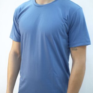 Camiseta Slim PV masculina m. curta, cor azul petróleo