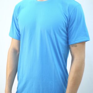 Camiseta Slim PV masculina m. curta, cor azul escola