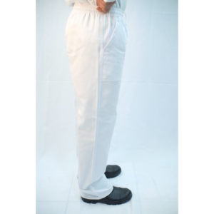 Calça com elastico e cordão na cintura, cor branco