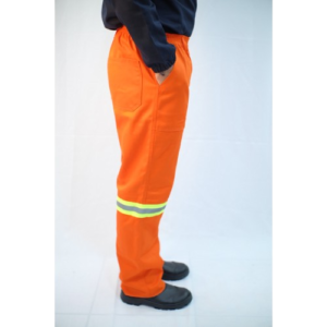 Calça com elastico e cordão na cintura, cor Laranja